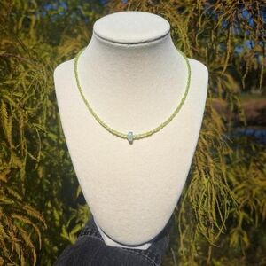 Aquamarine, Czech Glass Necklace ~ Handcrafted Jewelry